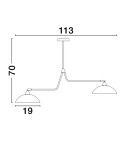 Lampy wiszące - Luces Exclusivas BAMORE Wisząca Nowoczesna czarny 2xE27 max 12W LE43707 - produkt 2