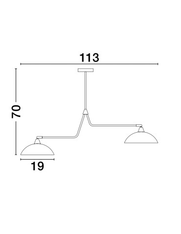 Luces Exclusivas BAMORE Wisząca Nowoczesna czarny 2xE27 max 12W LE43707 - produkt 2