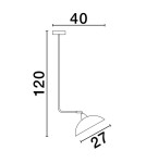Lampy wiszące pojedyncze - Luces Exclusivas BAMORE Wisząca Nowoczesna biały 1xE27 max 12W LE43708 - produkt 2