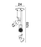 Lampy wiszące - Luces Exclusivas BANCOS Wisząca Nowoczesna czarny 3xE14 max 5W LE43714 - product 2