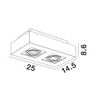 Lampy tuby - Luces Exclusivas ACATENO Natynkowa Spot biały 2xGU10 max 10W LE61632 - produkt 3