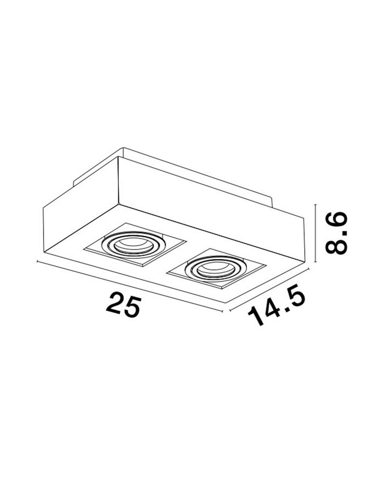 Lampy tuby - Luces Exclusivas ACATENO Natynkowa Spot biały 2xGU10 max 10W LE61632 - produkt kolory-swiatla.pl 3