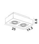 Lampy tuby - Luces Exclusivas ACATENO Natynkowa Spot czarny 2xGU10 max 10W LE61633 - product 2