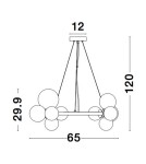 Lampy wiszące kule - Luces Exclusivas PARLA Wisząca Nowoczesna czarny 11xG9 max 6W LE42601 - produkt 6