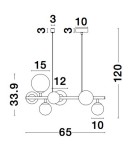 Lampy wiszące kule - Luces Exclusivas PARLA Wisząca Nowoczesna czarny 7xG9 max 6W LE42602 - produkt 6