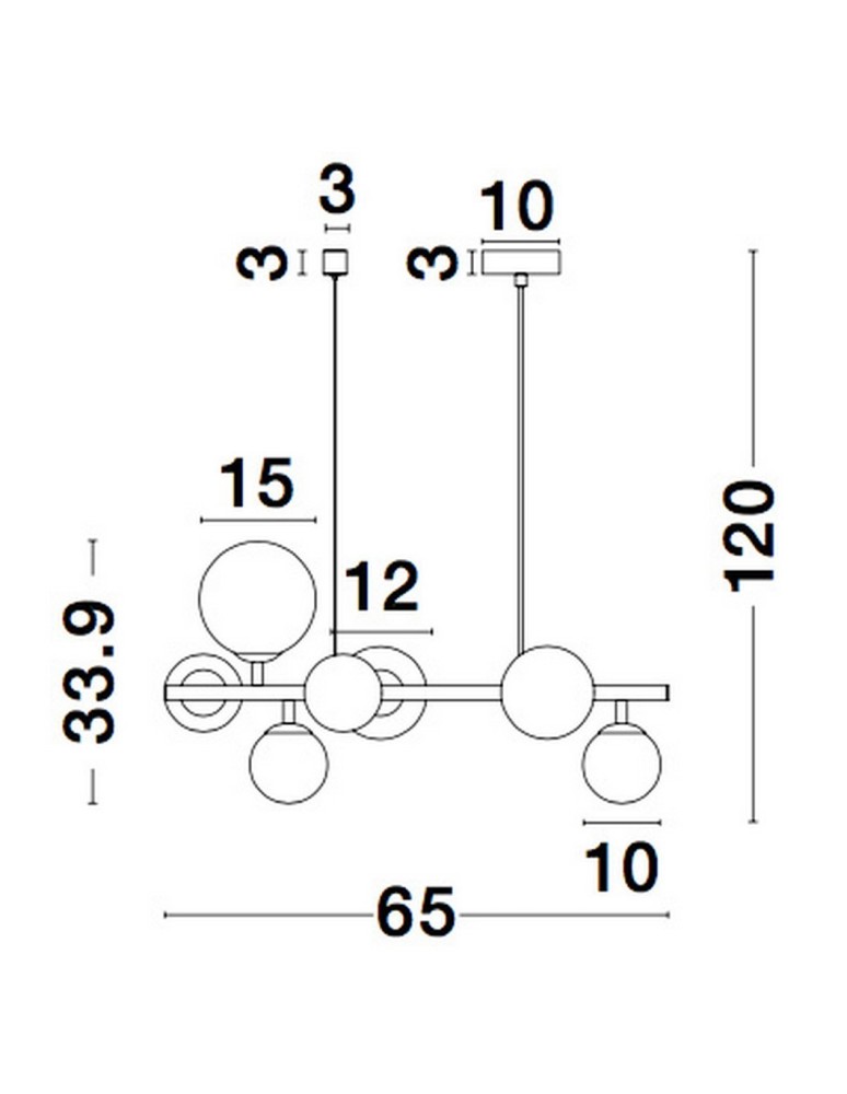 Luces Exclusivas PARLA Wisząca Nowoczesna czarny 7xG9 max 6W LE42602