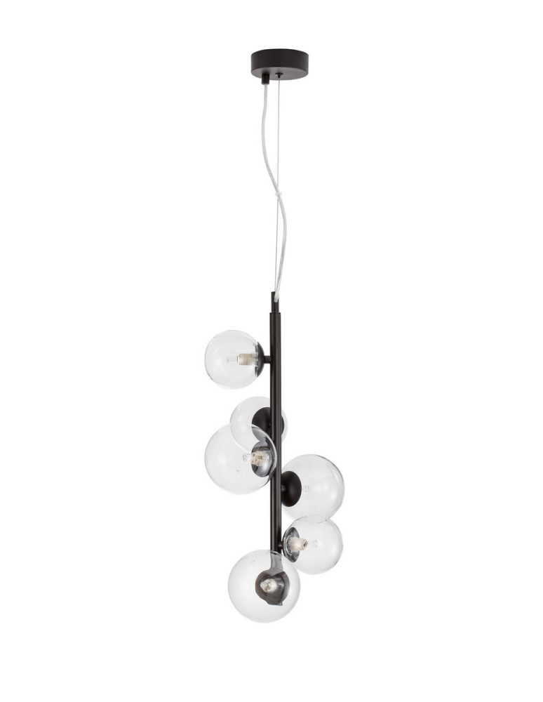 Lampy wiszące kule - Luces Exclusivas PARLA Wisząca Nowoczesna czarny 6xG9 max 6W LE42603 - produkt kolory-swiatla.pl 1