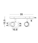 Lampy sufitowe reflektory - Luces Exclusivas CAYES Reflektor Sufitowy czarny 2xGU10 max 10W LE42613 - produkt 6