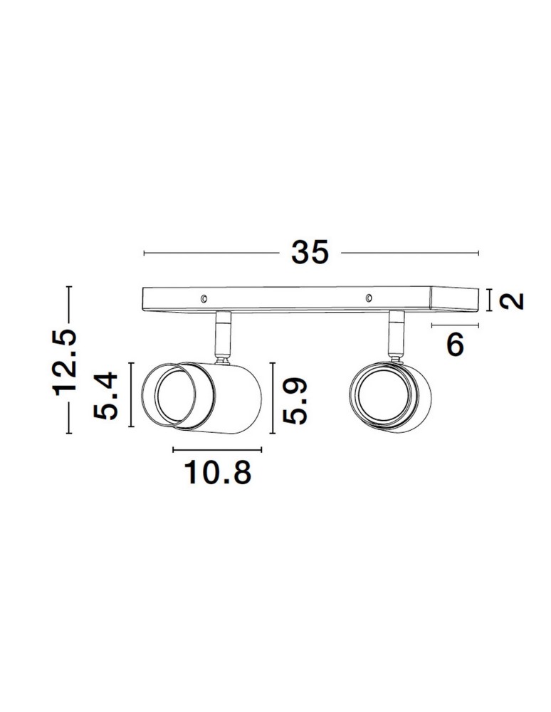 Luces Exclusivas CAYES Reflektor Sufitowy czarny 2xGU10 max 10W LE42613