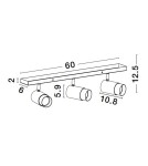 Lampy sufitowe reflektory - Luces Exclusivas CAYES Reflektor Sufitowy czarny 3xGU10 max 10W LE42614 - produkt 5