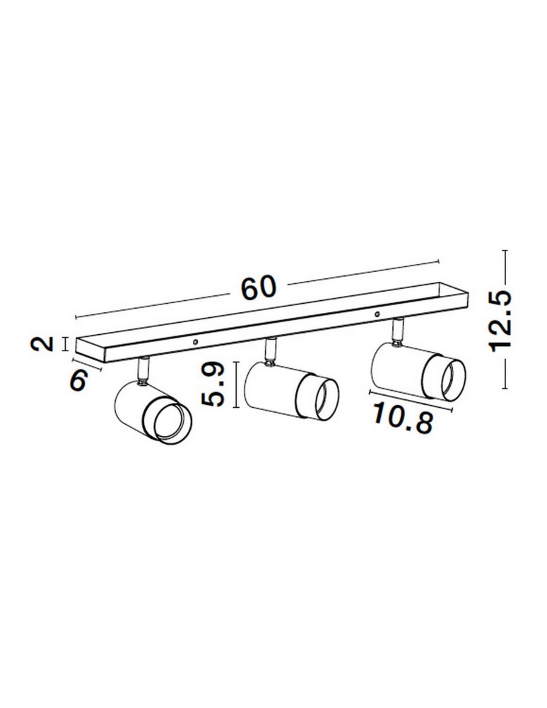 Luces Exclusivas CAYES Reflektor Sufitowy czarny 3xGU10 max 10W LE42614