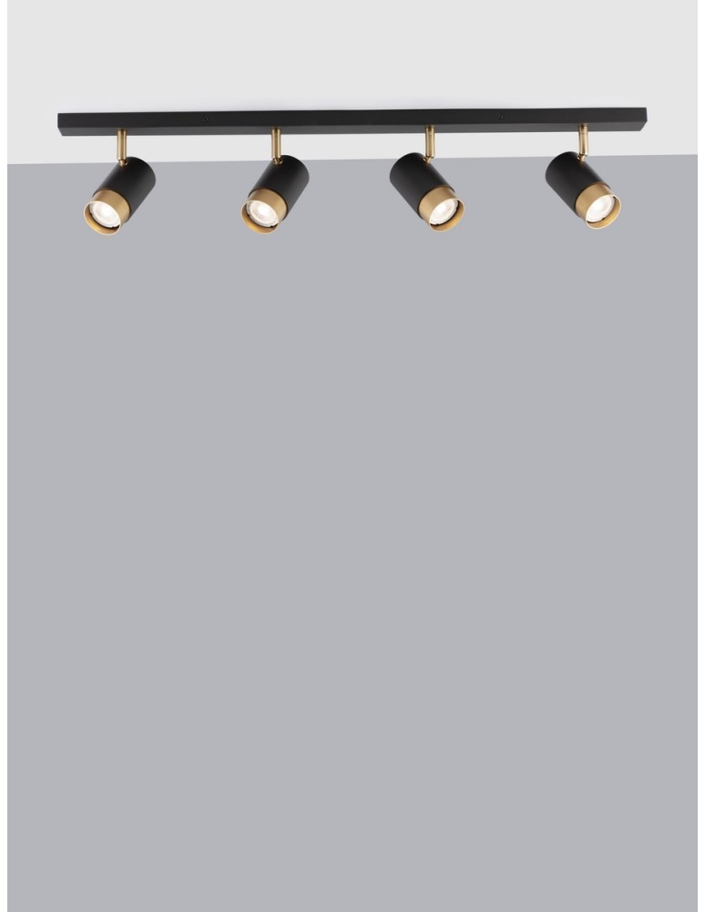 Luces Exclusivas CAYES Reflektor Sufitowy czarny 4xGU10 max 10W LE42615