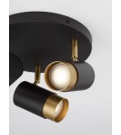 Lampy sufitowe reflektory - Luces Exclusivas CAYES Reflektor Sufitowy czarny 3xGU10 max 10W LE42616 - product 4