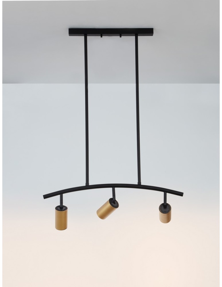 Luces Exclusivas CAYES Wisząca Nowoczesna czarny 3xGU10 max 10W LE42617