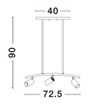 Lampy wiszące - Luces Exclusivas CAYES Wisząca Nowoczesna czarny 3xGU10 max 10W LE42617 - product 6