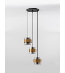 Lampy wiszące - Luces Exclusivas VIEJA Wisząca Nowoczesna złoty i odcienie złota 3xΕ27 max 12W LE42624 - produkt 4