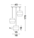 Lampy wiszące - Luces Exclusivas VIEJA Wisząca Nowoczesna złoty i odcienie złota 3xΕ27 max 12W LE42624 - produkt 6