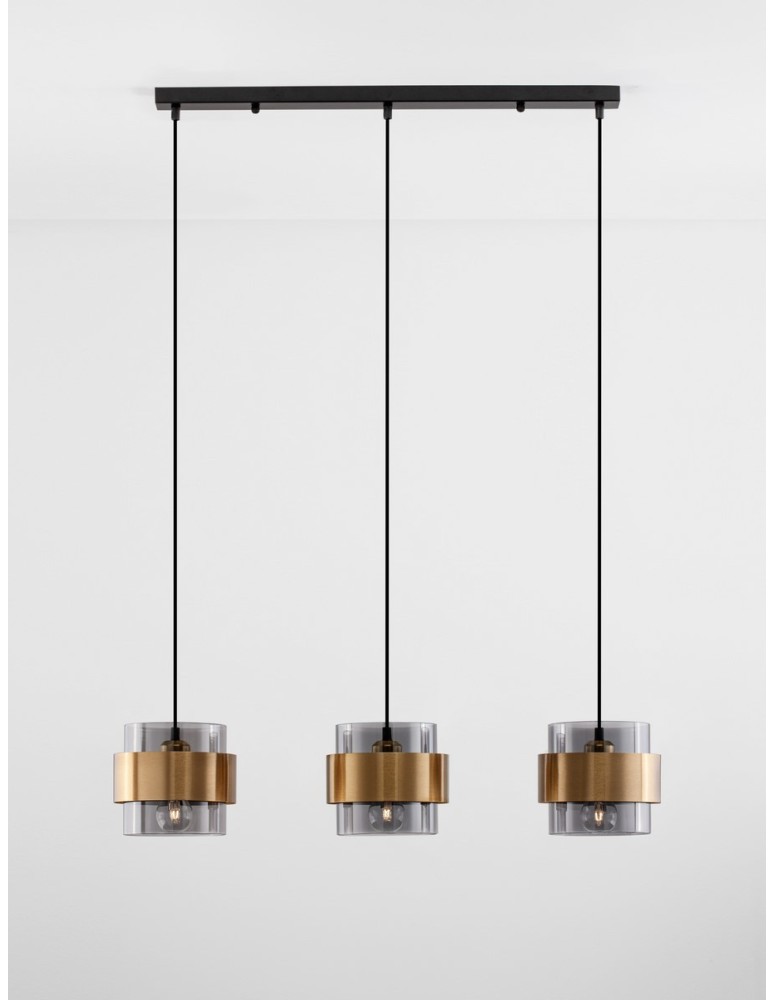 Lampy wiszące - Luces Exclusivas VIEJA Wisząca Nowoczesna złoty i odcienie złota 3xΕ27 max 12W LE42625 - produkt kolory-swiatla.pl 2