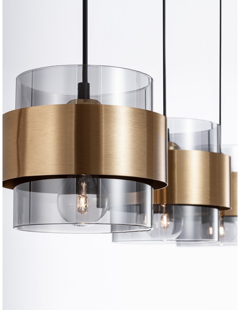 Lampy wiszące - Luces Exclusivas VIEJA Wisząca Nowoczesna złoty i odcienie złota 3xΕ27 max 12W LE42625 - produkt kolory-swiatla.pl 3