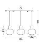 Lampy wiszące - Luces Exclusivas PADRE Wisząca Nowoczesna czarny 3xΕ27 max 12W LE42630 - product 6