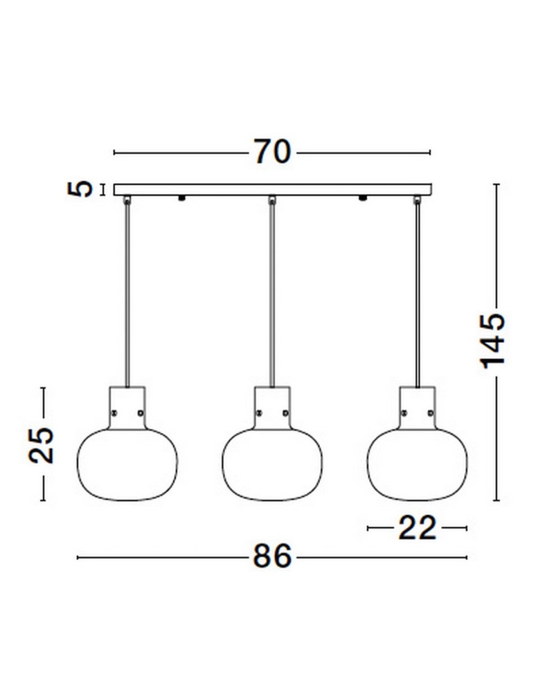 Luces Exclusivas PADRE Wisząca Nowoczesna czarny 3xΕ27 max 12W LE42630