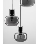 Lampy wiszące - Luces Exclusivas PADRE Wisząca Nowoczesna czarny 3xΕ27 max 12W LE42631 - produkt 2