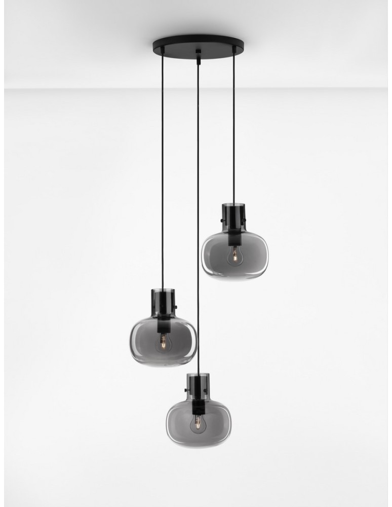 Lampy wiszące - Luces Exclusivas PADRE Wisząca Nowoczesna czarny 3xΕ27 max 12W LE42631 - produkt kolory-swiatla.pl 3