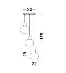 Lampy wiszące - Luces Exclusivas PADRE Wisząca Nowoczesna czarny 3xΕ27 max 12W LE42631 - produkt 6