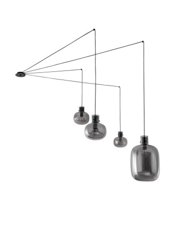 Luces Exclusivas PADRE Wisząca Nowoczesna czarny 4xΕ27 max 12W LE42632