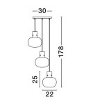 Lampy wiszące - Luces Exclusivas PADRE Wisząca Nowoczesna złoty i odcienie złota 3xΕ27 max 12W LE42634 - produkt 6