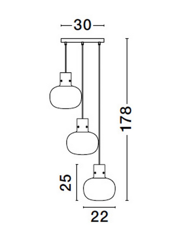 Luces Exclusivas PADRE Wisząca Nowoczesna złoty i odcienie złota 3xΕ27 max 12W LE42634