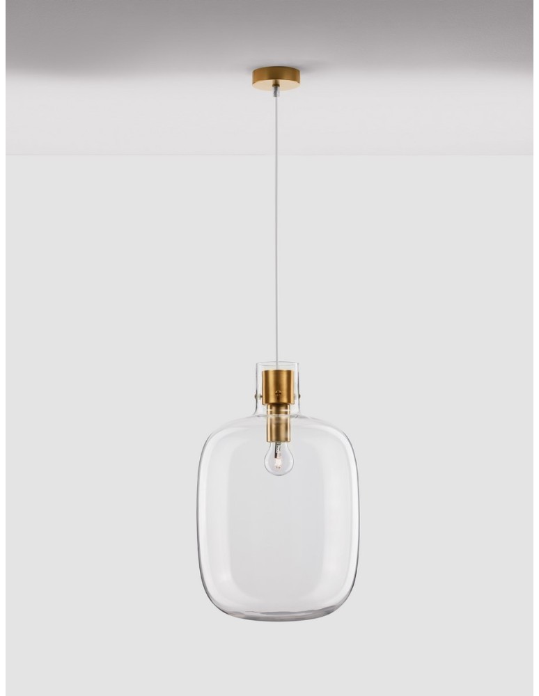 Lampy wiszące - Luces Exclusivas PADRE Wisząca Nowoczesna złoty i odcienie złota 1xΕ27 max 12W LE42636 - produkt kolory-swiatla.pl 2