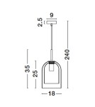 Lampy wiszące - Luces Exclusivas BONAO Wisząca Nowoczesna czarny 1xΕ27 max 12W LE42639 - produkt 6