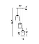 Lampy wiszące - Luces Exclusivas BONAO Wisząca Nowoczesna czarny 3xΕ27 max 12W LE42640 - produkt 6
