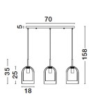 Lampy wiszące - Luces Exclusivas BONAO Wisząca Nowoczesna czarny 3xΕ27 max 12W LE42641 - product 5