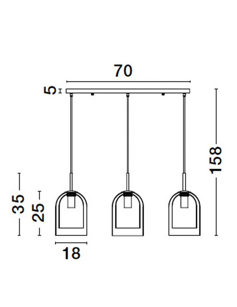Luces Exclusivas BONAO Wisząca Nowoczesna czarny 3xΕ27 max 12W LE42641
