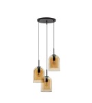 Lampy wiszące - Luces Exclusivas BONAO Wisząca Nowoczesna czarny 3xΕ27 max 12W LE42643 - produkt 1
