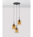 Lampy wiszące - Luces Exclusivas BONAO Wisząca Nowoczesna czarny 3xΕ27 max 12W LE42643 - produkt 3