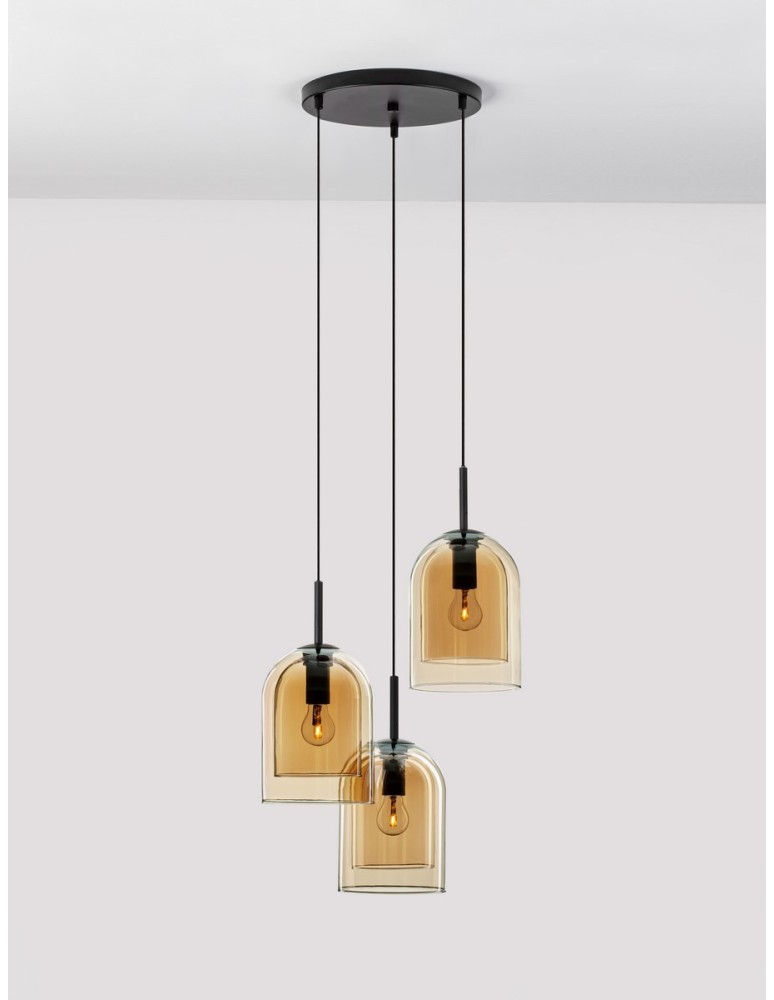 Luces Exclusivas BONAO Wisząca Nowoczesna czarny 3xΕ27 max 12W LE42643