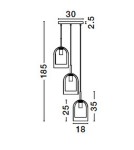 Lampy wiszące - Luces Exclusivas BONAO Wisząca Nowoczesna czarny 3xΕ27 max 12W LE42643 - produkt 6