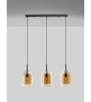 Lampy wiszące - Luces Exclusivas BONAO Wisząca Nowoczesna czarny 3xΕ27 max 12W LE42644 - produkt 2