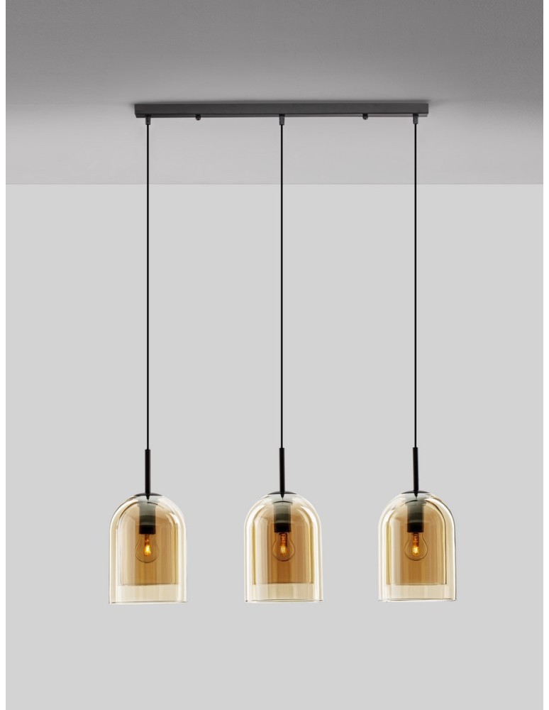 Luces Exclusivas BONAO Wisząca Nowoczesna czarny 3xΕ27 max 12W LE42644