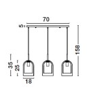 Lampy wiszące - Luces Exclusivas BONAO Wisząca Nowoczesna czarny 3xΕ27 max 12W LE42644 - produkt 6