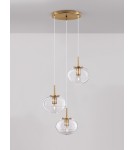 Lampy wiszące - Luces Exclusivas HAINA Wisząca Nowoczesna złoty i odcienie złota 3xΕ27 max 12W LE42646 - produkt 3