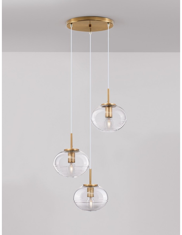 Luces Exclusivas HAINA Wisząca Nowoczesna złoty i odcienie złota 3xΕ27 max 12W LE42646