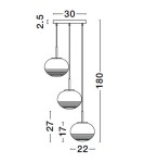 Lampy wiszące - Luces Exclusivas HAINA Wisząca Nowoczesna złoty i odcienie złota 3xΕ27 max 12W LE42646 - produkt 5