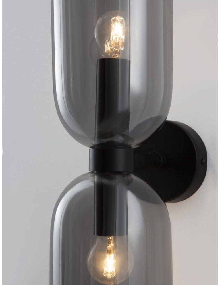 Kinkiety - Luces Exclusivas REPOS Ścienna Nowoczesna czarny 2xE14 max 5W LE42647 - produkt kolory-swiatla.pl 4