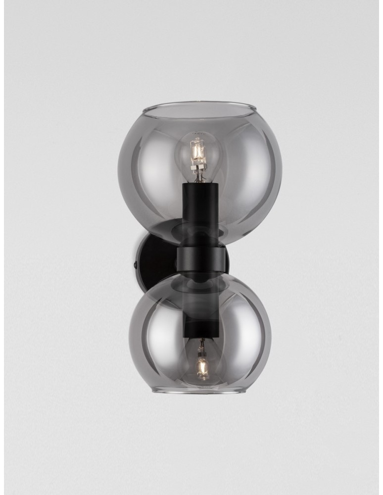 Luces Exclusivas REPOS Ścienna Nowoczesna czarny 2xE14 max 5W LE42648