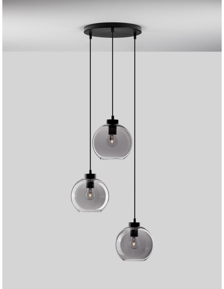 Luces Exclusivas REPOS Wisząca Nowoczesna czarny 3xΕ27 max 12W LE42650