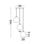 Lampy wiszące - Luces Exclusivas REPOS Wisząca Nowoczesna czarny 3xΕ27 max 12W LE42650 - product 4